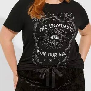 Torrid Sleep The Universe Is On Our Side Soft Short Sleeve Black T-Shirt Size 3X
